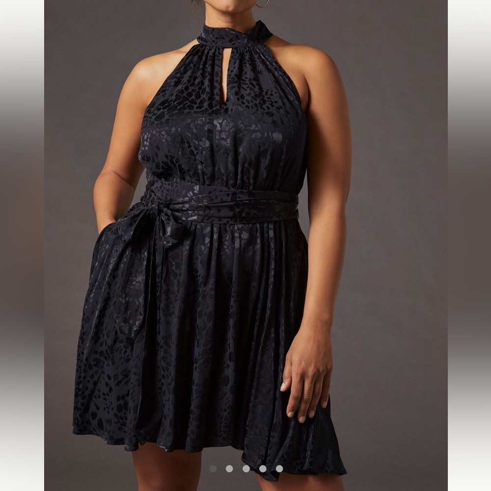 Anthropologie Halter Black Dress